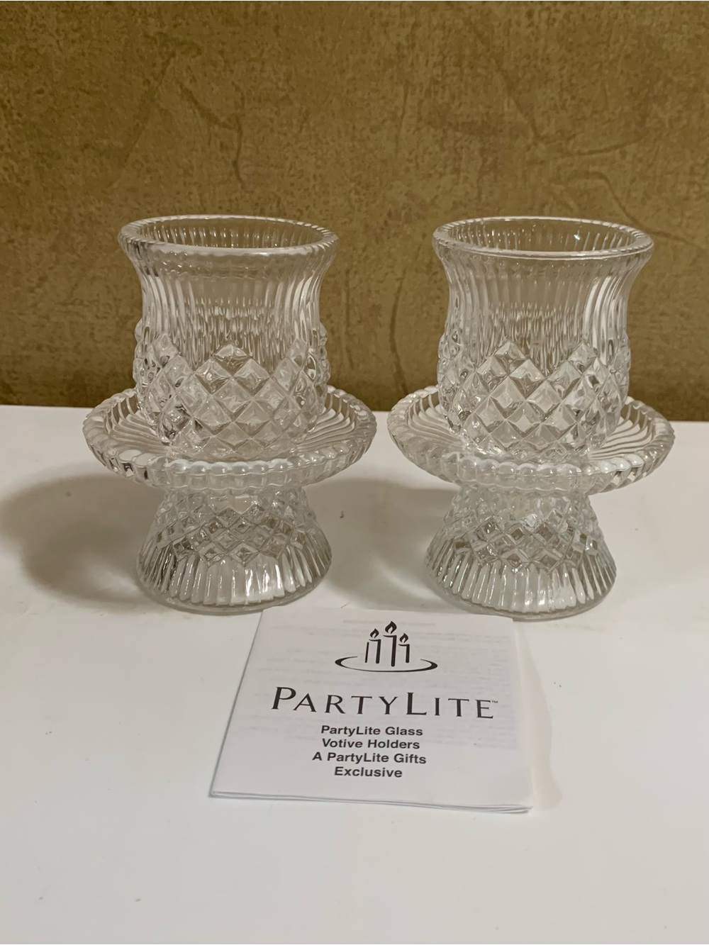 Partylite Williamsburg Votive Candle Holders 2 pc P7654 NEW in Box